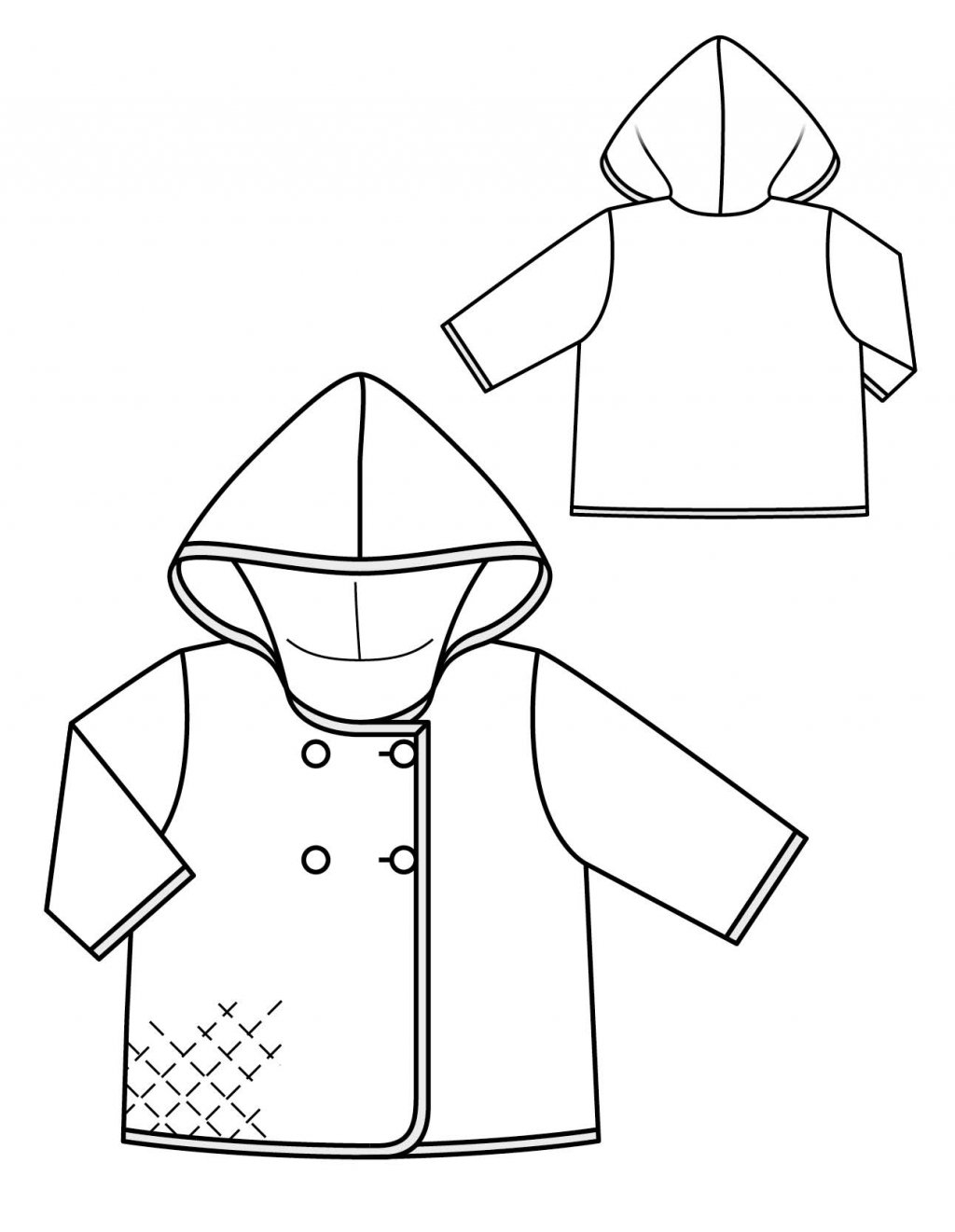 Model 2: Kabátek s kapucí