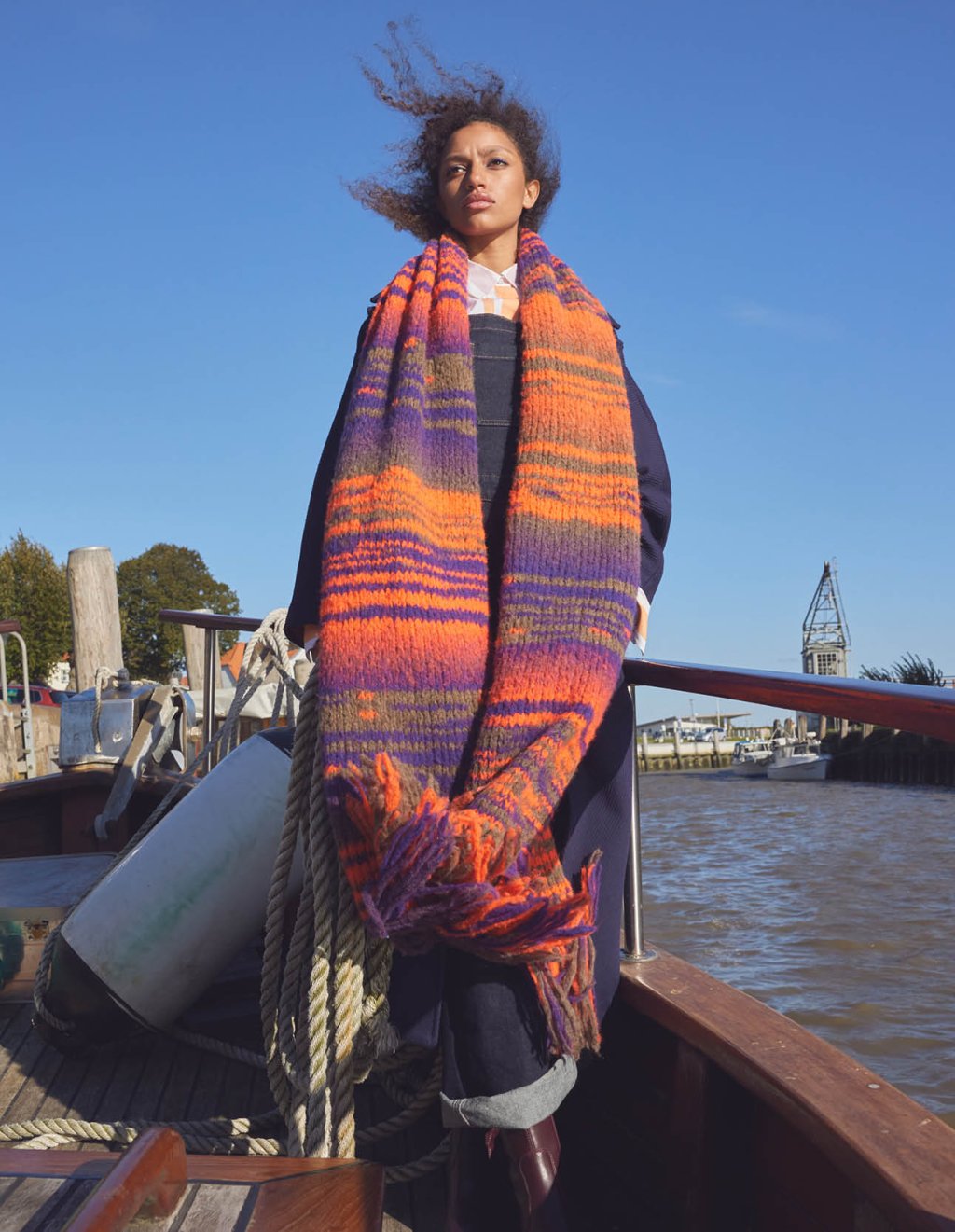 34 XL Šála s barevnými kontrasty