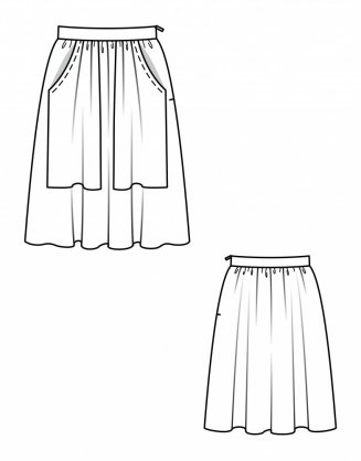 Pastelová široká sukně