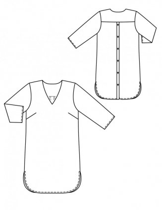 Tunikové šaty se zadní knoflíkovou lištou
