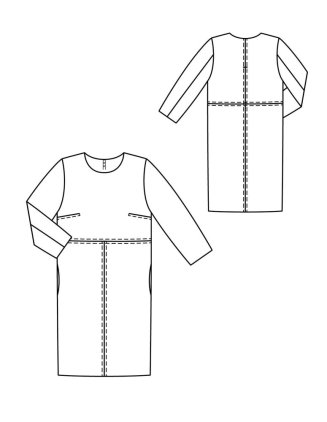 Rovné šaty s proštepovanými švy